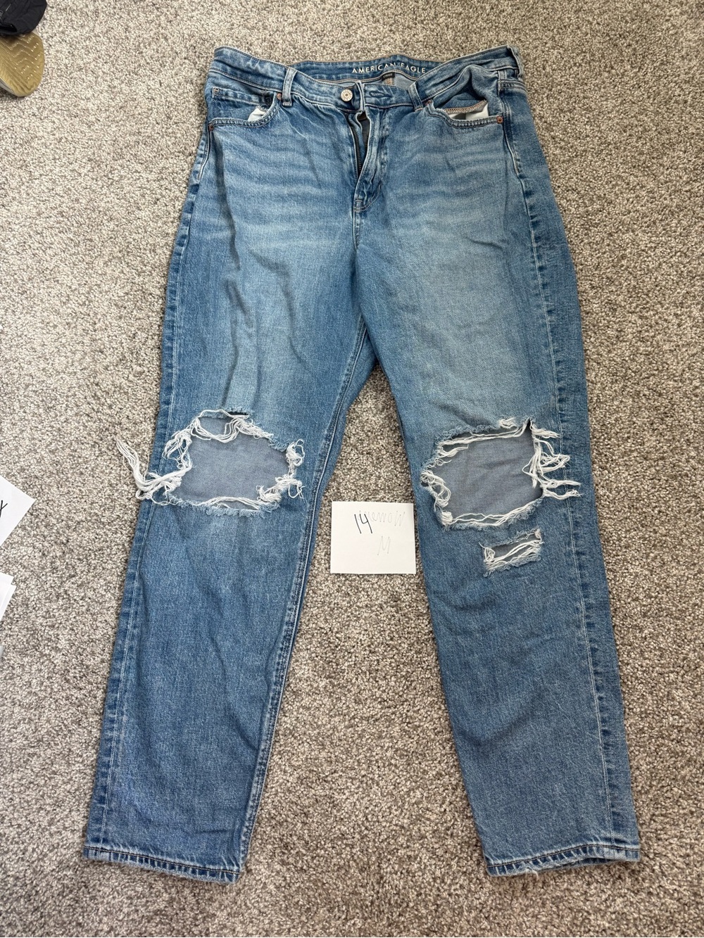 American Eagle Outfitters Light Blue Distressed Boyfriend Jeans
